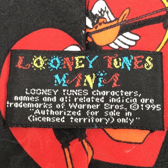 Looney Tunes Heart Cupid Angel Wings Arrow Love Red Hearts Cartoon Character Tie - Picture 12 of 13